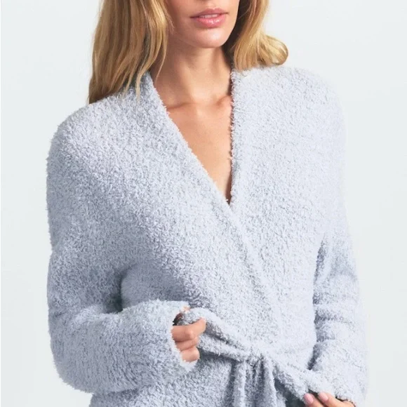 SKIMS Cozy Knit Robe - Zen Blue NWT - Picture 4 of 7
